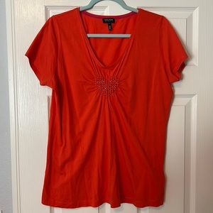 Escada sport T-shirt with heart rhinestones.